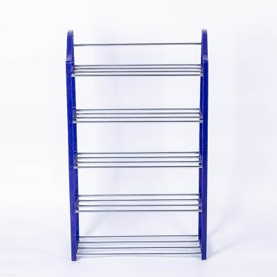 China Simple And Cheap Durable 4 Layer Clapboard Metal Shoe Display Rack Online Shoe Rack Suitable For Home Storage for sale