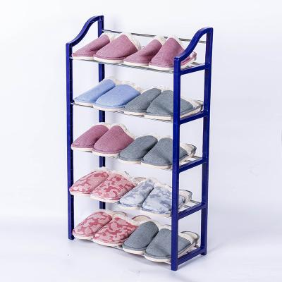 China Modern Design High Quality Durable 10 Pairs Portable 4 Layers Wicker Shoe Rack Shelf Shoe Rack for sale