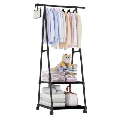 China Factory direct supply convertible modern triangle clothes shoes rack with wheel for living room and bedroom coat racks for sale