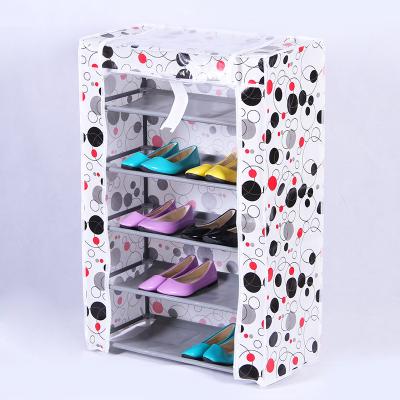 China Hot Selling Convertible For Wholesale 4 Tier Entry Door Living Shoe Rack Mechanism With Zips for sale