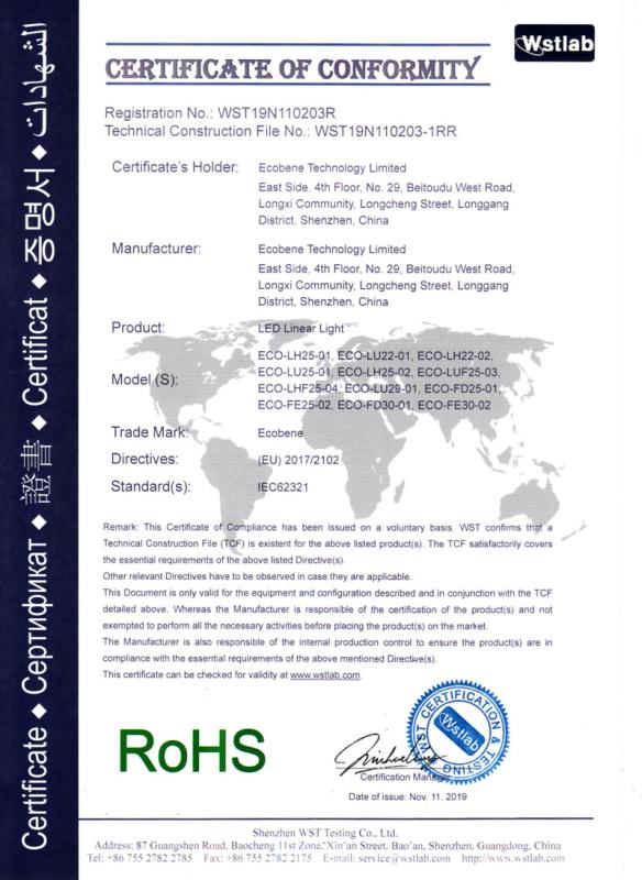 RoHS - Shenzhen Ecobene Technology Limited