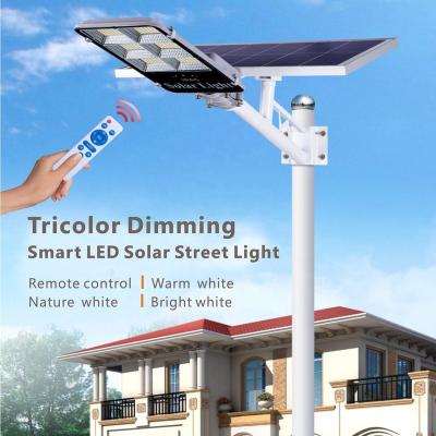 China ROAD Waterproof Outdoor 600W 300W Tricolor LED Dimming Long Resistance IP65 All In One Solar Street Lights for sale