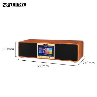 China LED flashing light ktv home soundbar speaker set full set karaoke machine touch screen all-in-one home karaoke singer speaker for sale