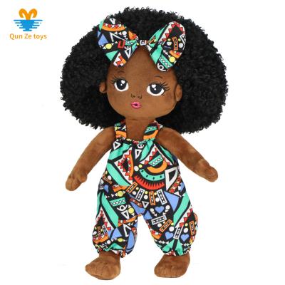 China African American Baby STUFFED Black Dolls Girl - Human Doll Fashion Play Reborn Baby Plush Doll for sale