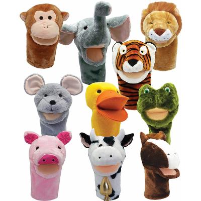 China Eco-friendly Cartoon Plush Puppet Monkey Human Hand Puppet Educational Toy Custom Hand Puppet for sale