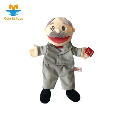 China Clean Design Eco-friendly Factory Stuffed Soft Puppet Doll Plush Toy Open Mouth Human Hand Human Puppet for sale