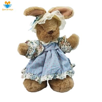 China Custom Made Wearing Dress Eco-Friendly Bunny Stuffed Animal Toy Easter Bunny Rabbit Plush for sale