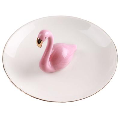 China Promotional High Quality Custom Made Ceramic Jewelry Dish Plate Logo QY-46 for sale