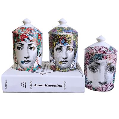 China Luxury Home Decoration Popular Hot Sale Wholesale Ceramic Candle Jars With Lids for sale