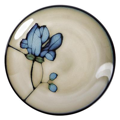 China Mulan Series Viable Undercoat Color Ceramic Round Deep Dish Rice Bowl Tableware for sale