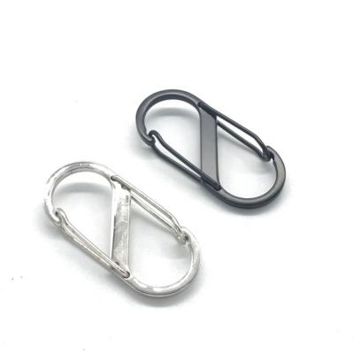 China Double Small Opening Carabiner Spring Carabiner Double Buckle Logo Metal 8 Hook Buckle Portable Custom Wholesale S-Shaped Rope Clothing for sale