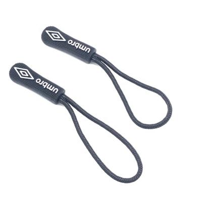 China Custom rubber zipper puller in bulk wholesale nickel free for sportswear, rubber zipper puller for sports shoes, zipper puller with rope for sale