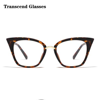 China For New Cateye Computer Glasses Anti Glass Frame Trend Fashion Blue Light Blocking Glasses With Cases for sale