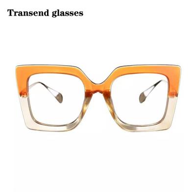 China Custom LOGO Personality Square Anti-blue Light Frames Full PC Glasses Extra Large Computer Glasses For Ladies for sale