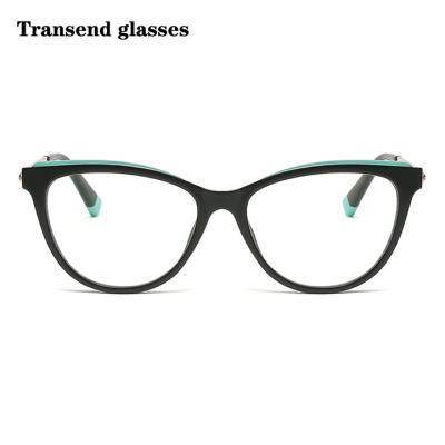 China For New Cateye Glasses Computer Glasses Frame Mirror Flat Metal Trend Manufacturers Fashion Can Fit Blue Myopia Glasses for sale