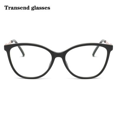 China For Female Flat Metal Spring-legged Mirror WB619 TR90 Anti-blue Glasses Computer Glass Cat Eye Frame for sale