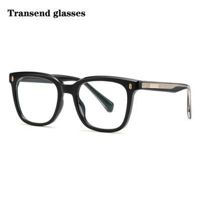 China New computer glass nearsightedness glass frame, fashion TR anti-blue light glasses retro mirror ultra-light flat light plate leg for sale