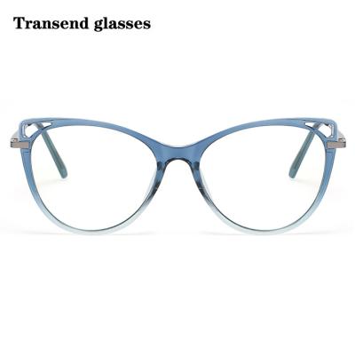 China For TR90 anti-blue glasses computer glasses new for women fashion cat-eye frames spring leg glasses WB613 can be equipped with myopic frames for sale