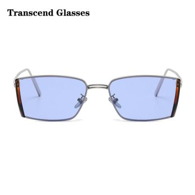 China Fashion Sunglasses Fashion Ladies Metal UV400 Small Shades Rectangular Shades Sun Glasses For Men And Women for sale