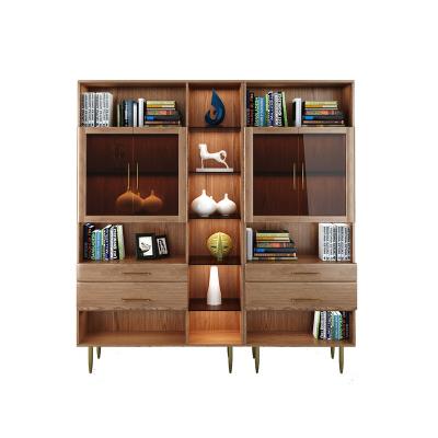 China New Office Space Simple Provincial Wooden Comfortable Storage Combination Furniture Shelf Multi-Storey Bookcase for sale