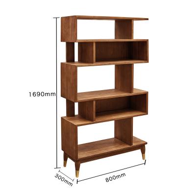 China Modern Rustic Solid Wood Decorative Freestanding 5-Tier Bookcase Cube Display Shelf for sale