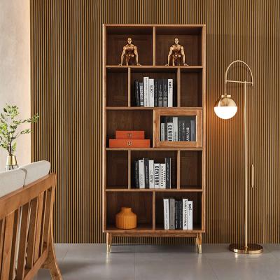 China Home Modern Shelves Furniture Bookstore Living Room Display Rack Vintage Cabinet Solid Wooden Bookcase Bookshelf for sale