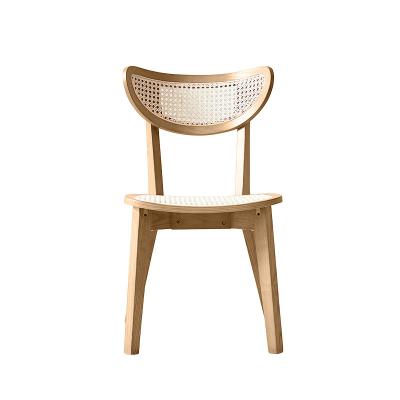 China Modern High Quality Nordic Rattan Wood Dining Chair Cafe Office Chair for sale