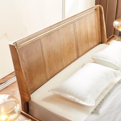 China High Quality Modern Dorm Bed Ash Wood Modern Elegant Wooden Single Bed Bedroom Furniture for sale