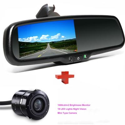 China 4.3“ TFT LCD-Spiegel van de Auto de Reservecamera, Omgekeerde de Uitrustingswsvga 1024 Resolutie van de Cameraspiegel Te koop