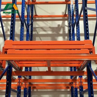 China Rustproof Heavy Duty Warehouse Storage Galvanized Steel Push Back Rack Shelving for sale