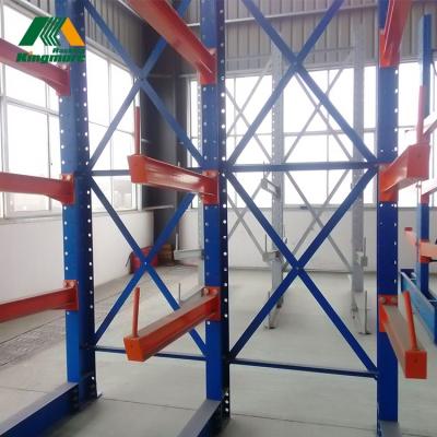 China Heavy Duty Corrosion Protection Warehouse Metal Shelving Roll-Shaped Cantilever Pallet Rack for sale