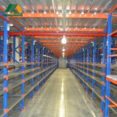 China Corrosion Protection Heavy Duty Removable Warehouse Shelf Steel Rack With 2 Mezzanine Floor Panel for sale