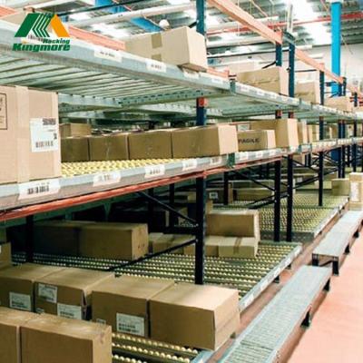 China Steel Corrosion Protection Warehouse Storage Q235 Cardboard Flow Racking Roller Rack By Its Own Gravity for sale