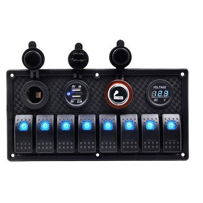 China Custom Boat On-Off 12v 24v 8 Band Rocker Inverter Truck/Marine/ATV Vehicles/Marine Rocker Inverter Panel for sale