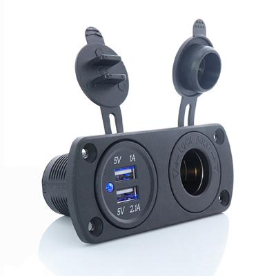 China Mobile Phone/Motorcycle Ipad/Camera/PDA/MP3 Dual USB Port 3.1A Charger Automotive Socket Outlet With DC 12Volt Power Outlet Socket for sale