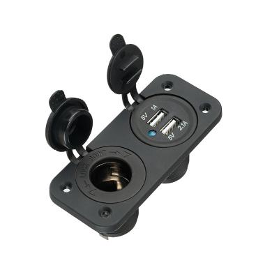 China Waterproof Cellphone/Ipad/Camera/PDA/MP3 12V 24V Mobile Phone/Boat Bus Panel Dual USB Socket 3.1A Car Charger Power Socket for sale