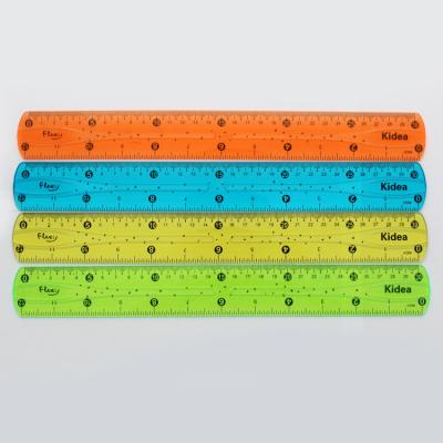 China 30cm flexy cheap flexible school and office pvc ruler factory price assorted color 12 inch pvc flexible ruler for sale