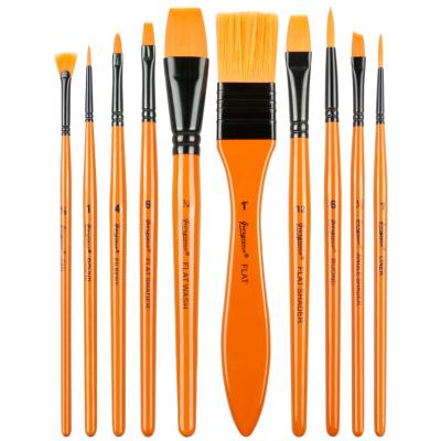 China For Students Cloth Bag Zipper Design Pen Watercolor Paint Brushes Artist Flat Brush For Art Painting for sale