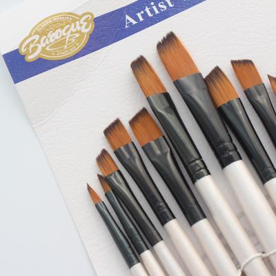 China For Students Light Wooden Handle Color Water-based Art Brush Sets For Painting for sale