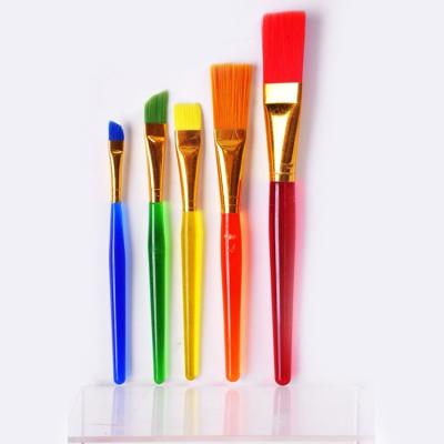 China For Students 5pcs Wholesale Plastic Art Brush Factory Price Nylon Barrel Painting Brush for sale