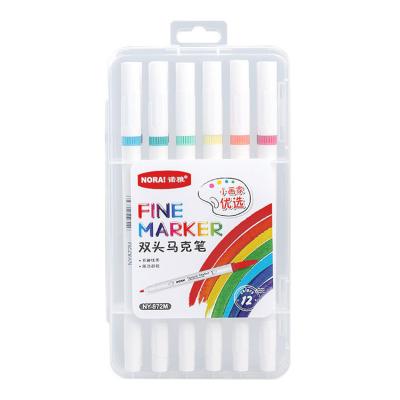 China Master Drawing Color Set 12 Colors Knife Round Head Rounded Corners Art Sketch Outline Marker Color Markers for sale