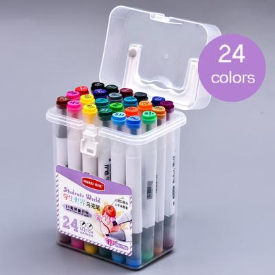 China Drawing Color Set 24colors Double Head Water Based Ink Erase Color Marker Washable Dry Markers for sale