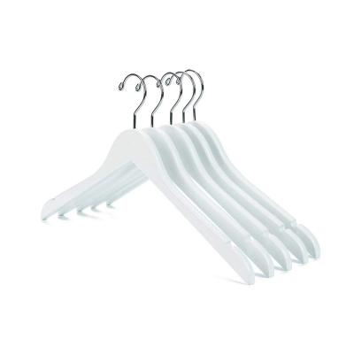 China Personalied White Silver Hook Available Custom Wooden Coat Hangers Racks For Lady Clothing Store Hanger for sale