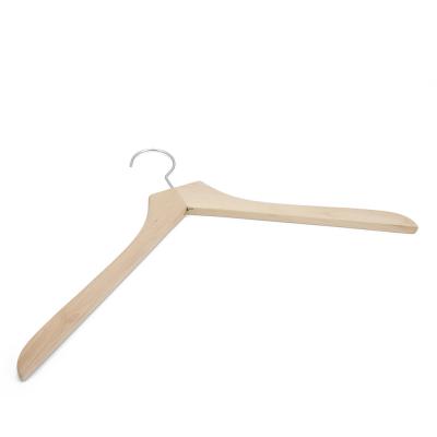 China Personalied Wholesale Price Available Elegant Fashion Wooden White Shirt Hangers Custom Made For Clothes for sale