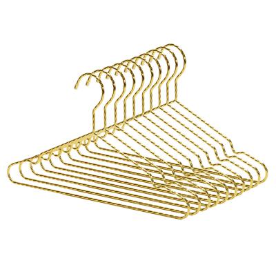 China High Quality Xunze Hot Selling Space Saving Gold Metal Wire Durable Anti Slip Clothes Hanger For Baby for sale