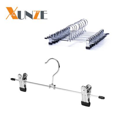 China Multifunctional Space Saving Xunze Space Saving Non Slip Metal Clip Hanger For Pants Dress for sale