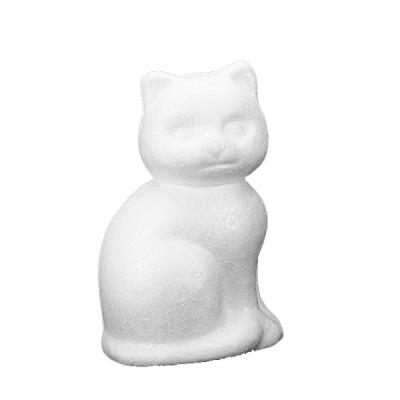 China DIY/Birthday/Party/Carnival/Halloween/Christmas/Wedding ENV Kitty Styrofoam Cat Shaped Foam Animal for DIY Crafts Project Kids Art Class White Polystyrene Foam 140mm for sale