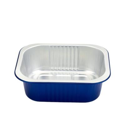 China Bakery Shop ABLPACK 555ML Take Out Red Disposable Aluminum Foil Food Packaging Tray for sale