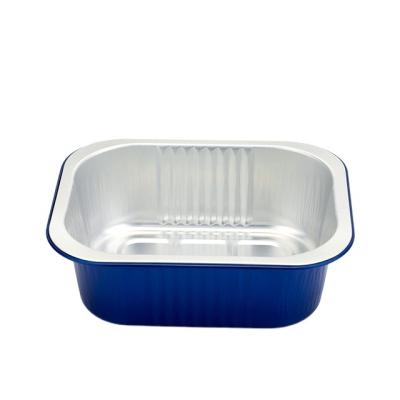 China Bakery Shop ABLPACK 555ML Take Out Red Disposable Aluminum Foil Food Packaging Tray for sale