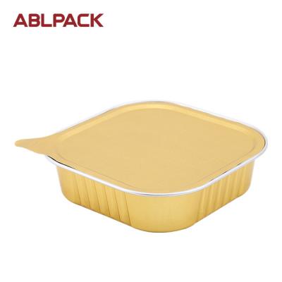 China Food 220ml Take Away Food Containers Tray Aluminum Foil Customized Logo Home Kitchen Sealable Supply Packing Kitchen Cooking for sale